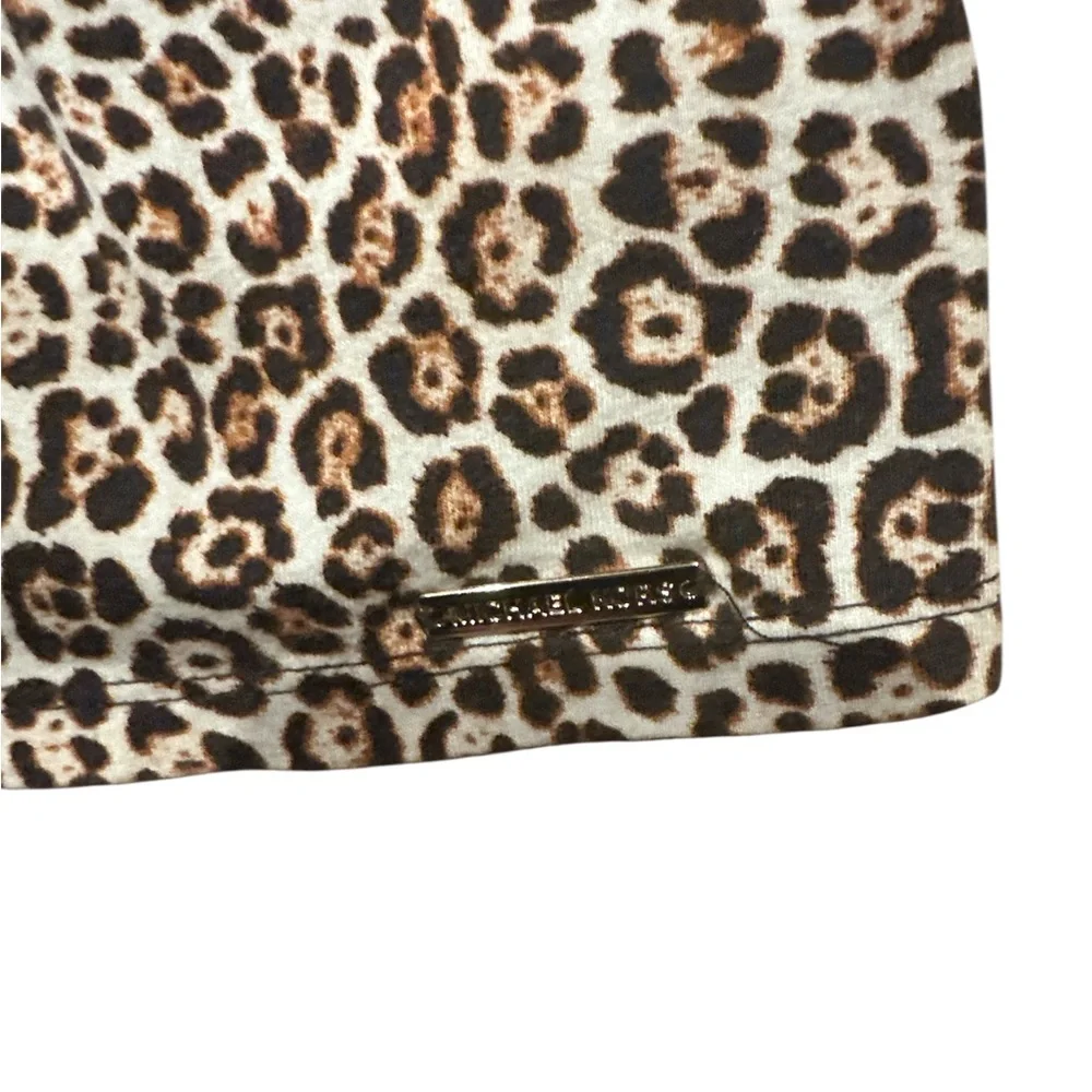 Michael Kors Brown Leopard Print Blouse size 1X